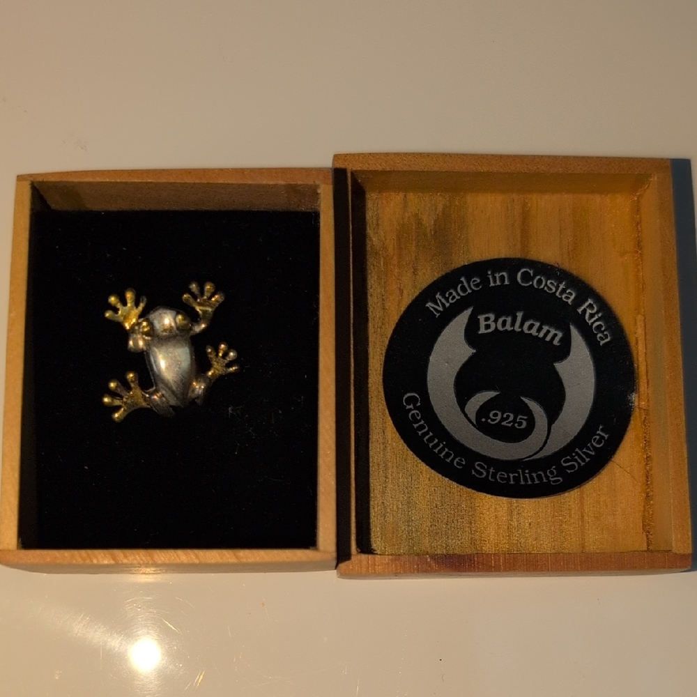 Sterling Silver Frog Pendant .925 Silver Made In Costa Rica